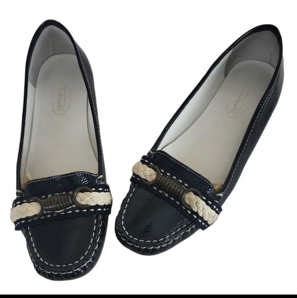 Talbots Navy Blue Leather Loafer Size 8B - Picture 5 of 8